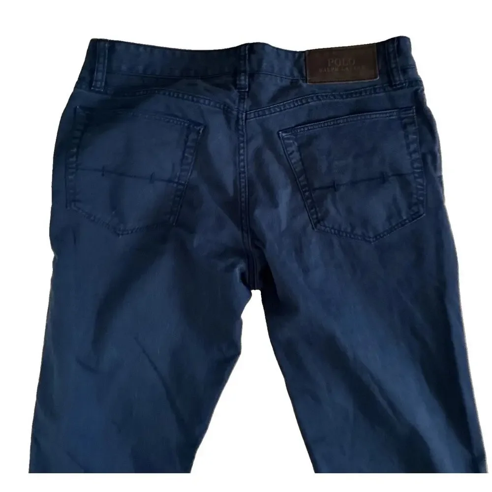 Polo Ralph Lauren Men's Size 30x30 Stretch Slim Fit Leather Patch Chino Pants